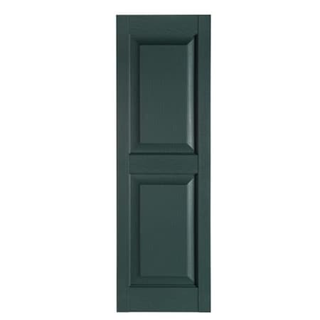 Perfect Shutters IR521539331 Premier Raised Panel Exterior Decorative Shutters; Heritage Green - 15 X 39 In.